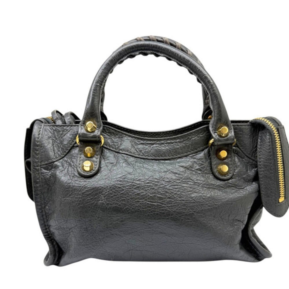 BALENCIAGA Mini City 528147 Arena Lambskin Grey Handbag Shoulder Bag for Women - Picture 2 of 9